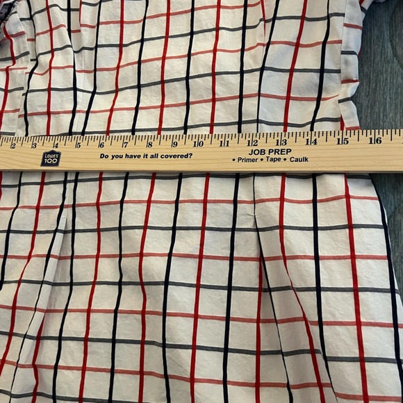 Grey Lab Ruffle Sleeve Plaid Mini Dress Medium - Picture 13 of 14